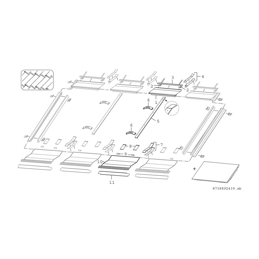 BOSCH Indach Erweiterungssatz FKI 12-2 Pfanne/Ziegel, waagerecht... JUNKERS-8718532839 4051516724337 (Abb. 3)