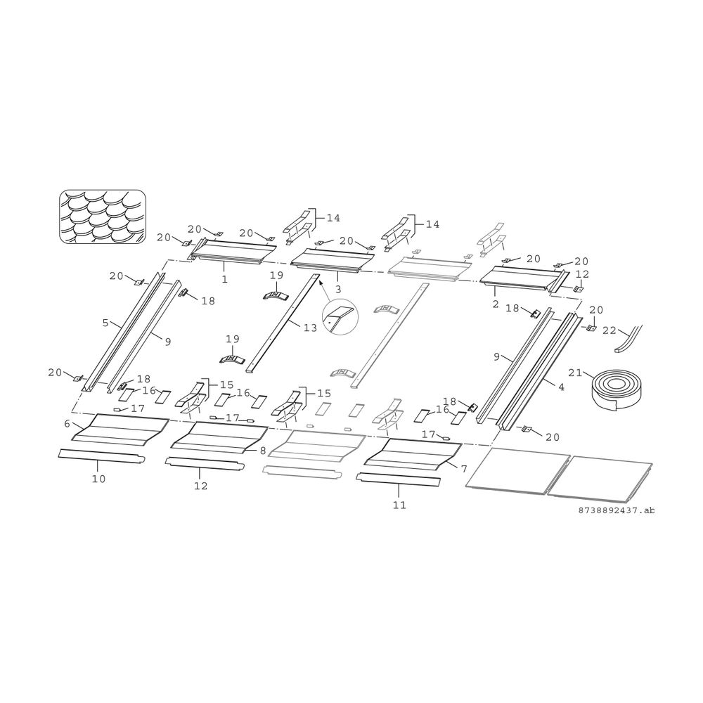 BOSCH Indach Erweiterungssatz FKI 23-2 Schiefer/Biberschwanz, waagerecht... JUNKERS-8718532841 4051516724351 (Abb. 3)