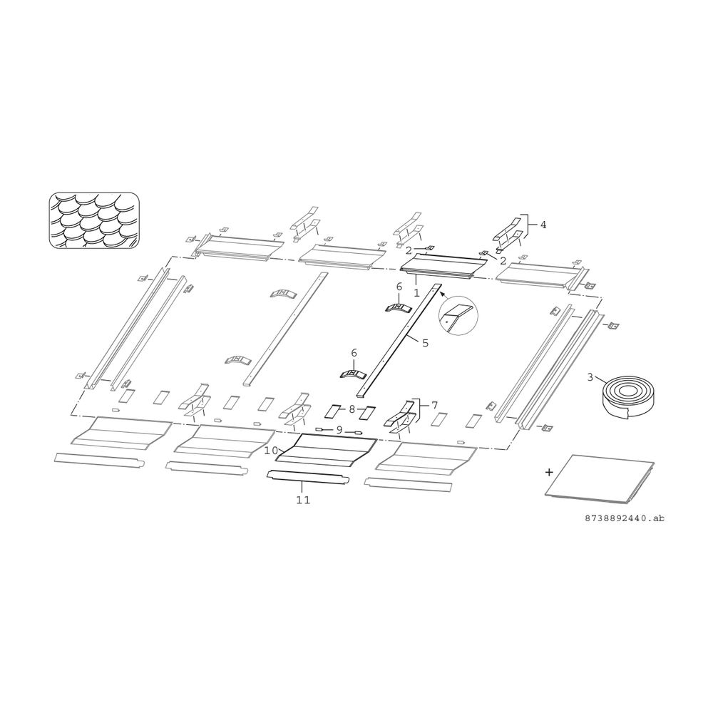 BOSCH Indach Erweiterungssatz FKI 24-2 Schiefer/Biberschwanz, waagerecht... JUNKERS-8718532842 4051516724368 (Abb. 3)