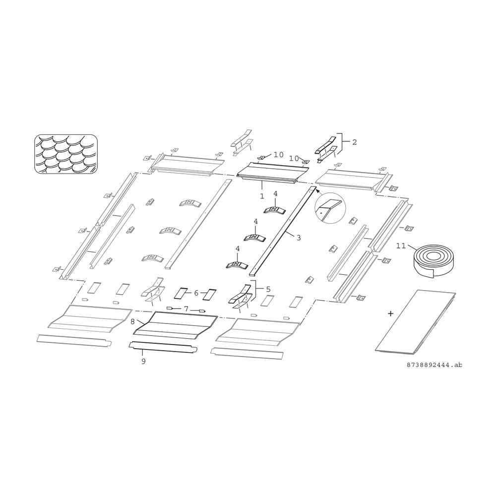 BOSCH Indach Erweiterungssatz FKI 18-2 Schiefer/Biberschwanz, senkrecht... JUNKERS-8718532914 4051516724436 (Abb. 3)