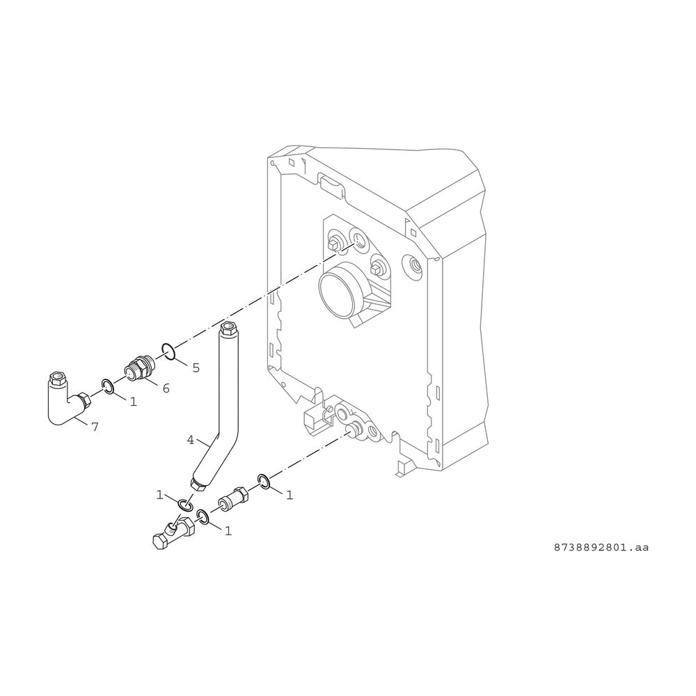 BOSCH Installationszubehör BCS 22 Anschlussrohrgruppe hinten am Kessel... JUNKERS-8718592529 4054925186789 (Abb. 2)