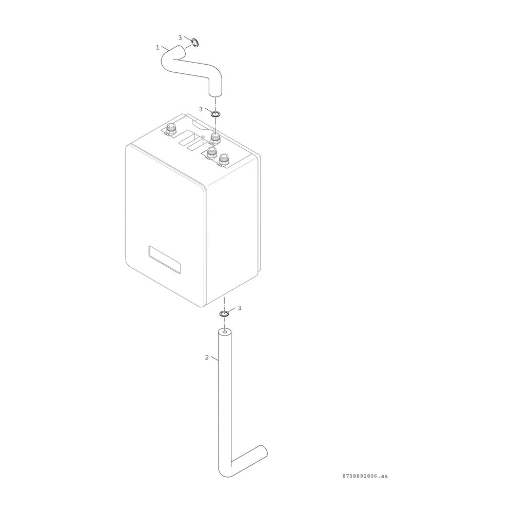 BOSCH Zubehör Frischwasserstationen SZ 8 Speichermontage-Set für Flow Fresh FF 20... JUNKERS-8718592385 4054925157321 (Abb. 3)