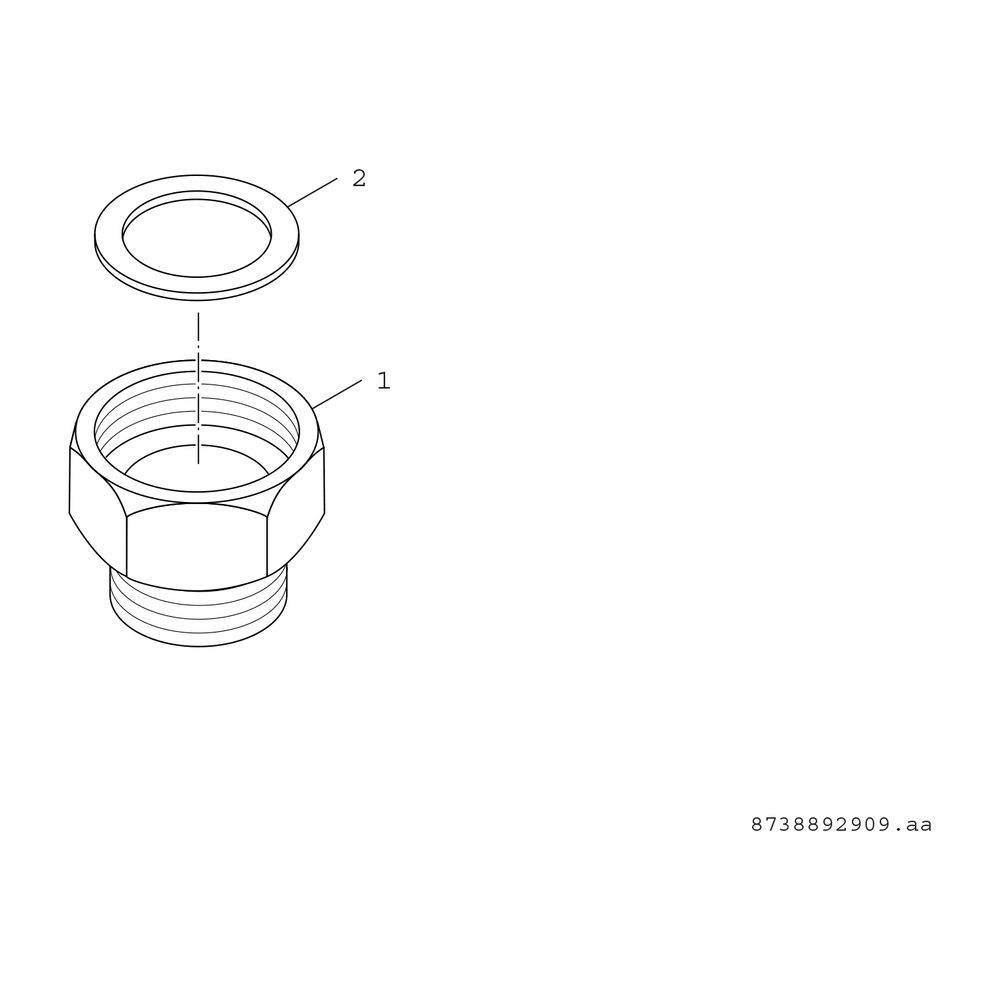 BOSCH Installationszubehör Reduzierstück Set G 1 1/2 x G1 (2 St.) für GC7000F-50... JUNKERS-8718594445 4054925281484 (Abb. 2)