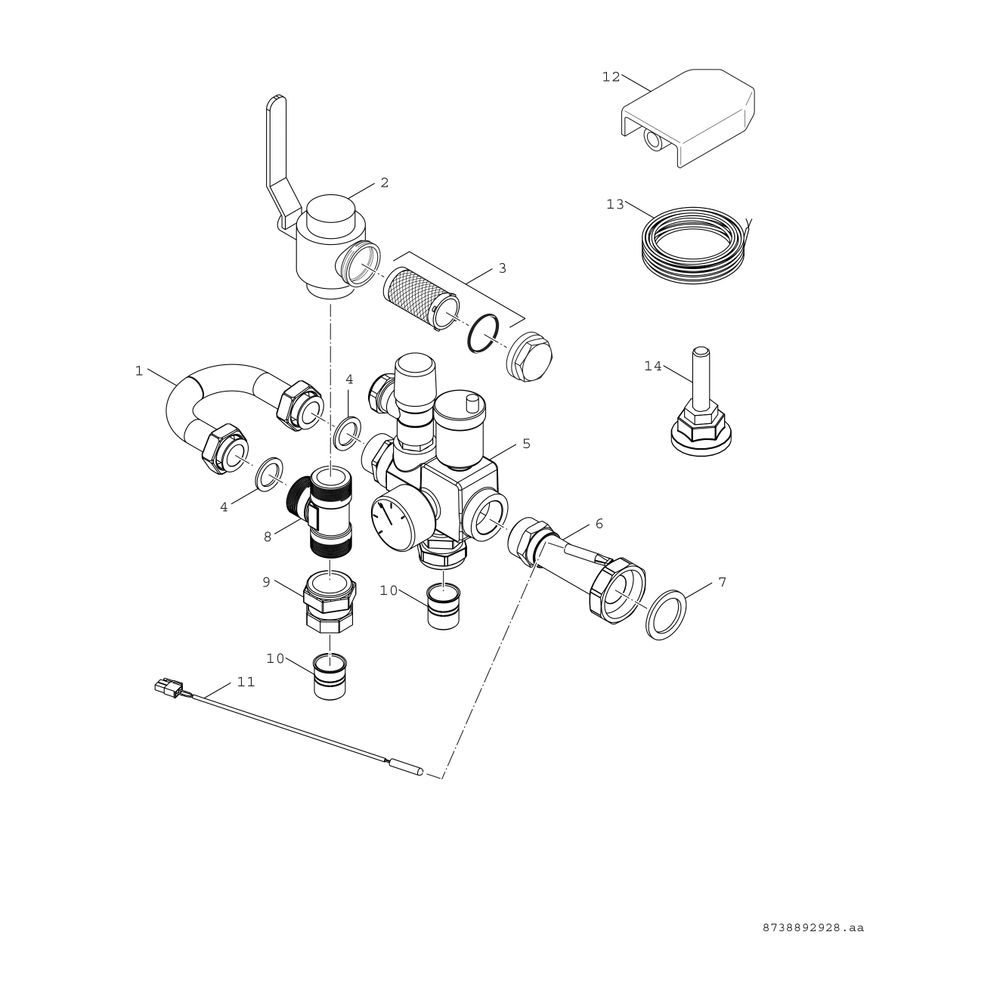 BOSCH Hydraulikeinheit AWM 9 Stücklistenkomponente Monobl.-Wärmepumpe... JUNKERS-8738209119 4057749333995 (Abb. 6)