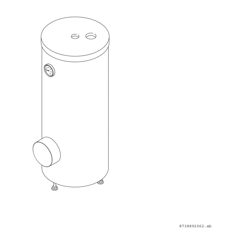 BOSCH Wärmepumpenspeicher HR 200 Inhalt=200l, h=1340mm / d=610mm... JUNKERS-7748000723 4051516072049 (Abb. 2)