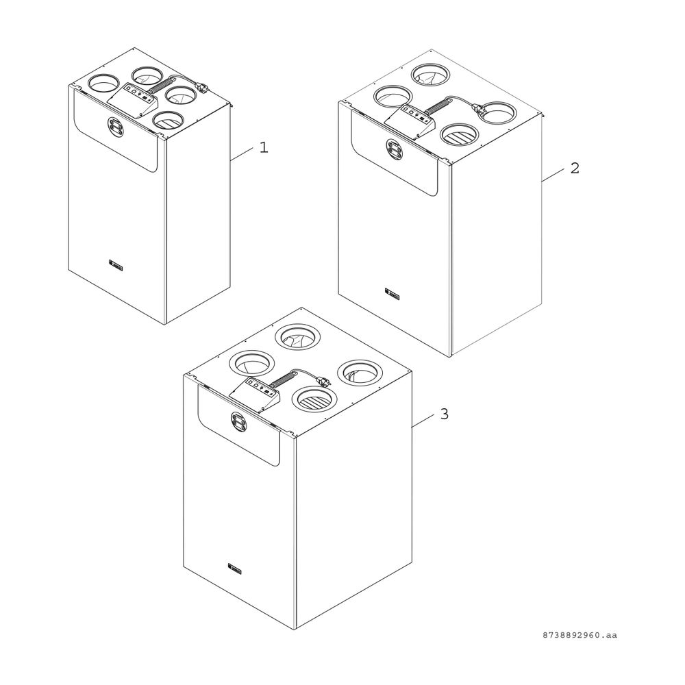 BOSCH Wohnungslüftungsgerät VENT 5000 C HR 350 W, 1095x700x750, 350 m3/h... JUNKERS-7738111199 4054925265361 (Abb. 2)