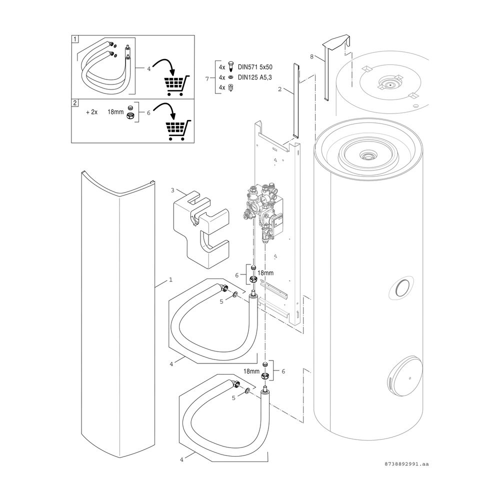 BOSCH Zubehör Solartechnik AGS5-2T/MS100 Solarstation + Solar-Reglermodul MS100... JUNKERS-7735500039 4054925286618 (Abb. 4)