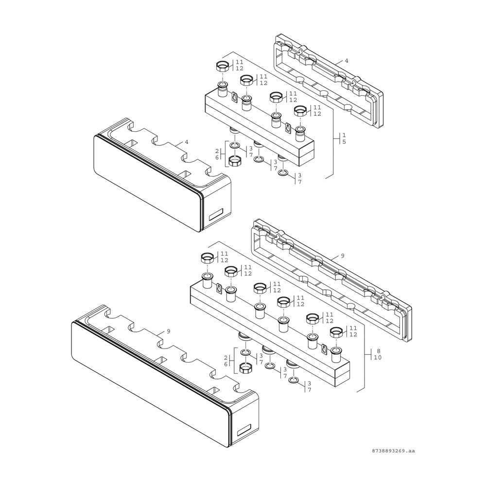 BOSCH Installationszubehör HKV 3/32/32 Heizkreisverteiler für 3 Heizkreise,80kW... JUNKERS-8718599380 4054925726534 (Abb. 2)