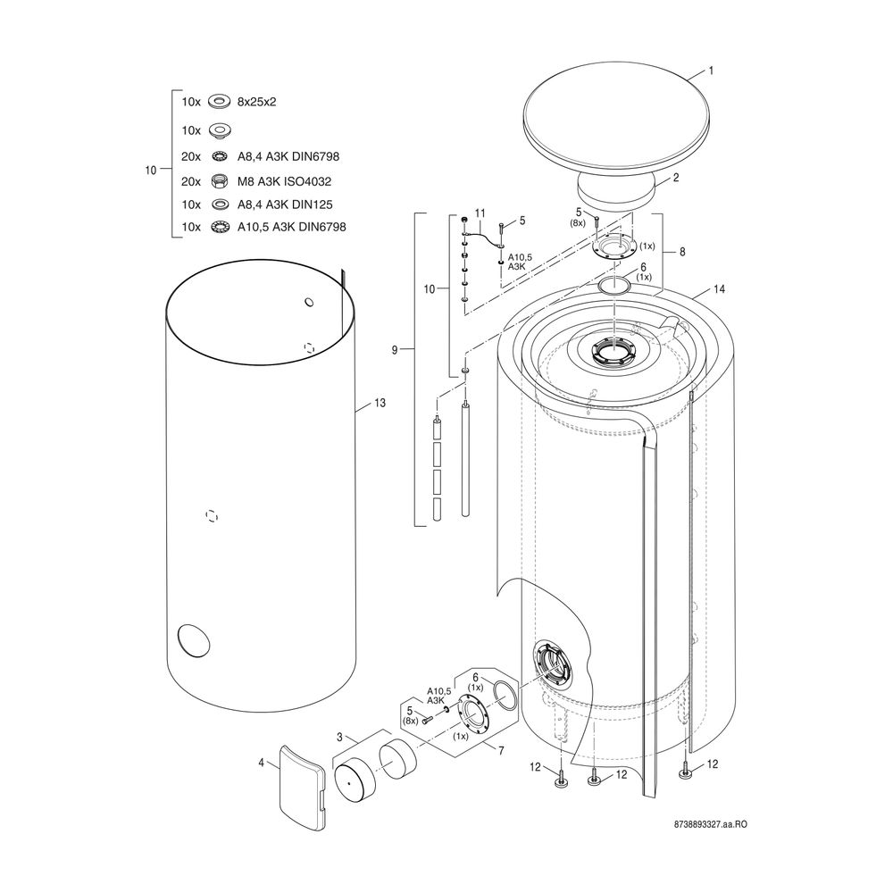 BOSCH bodensteh. Systemspeicher STORA W 500-5 P1 B, 1870x850, 500 L, silber... JUNKERS-7735501572 4057749554147 (Abb. 3)