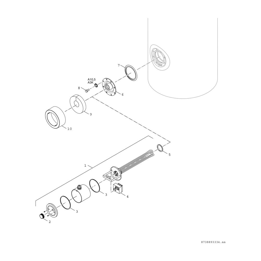 BOSCH Vorwärmspei. STORA W 500-5 XP 1 B 1870x850, 500 L, inkl. Vliesisolierung... JUNKERS-7735501573 4057749554154 (Abb. 4)