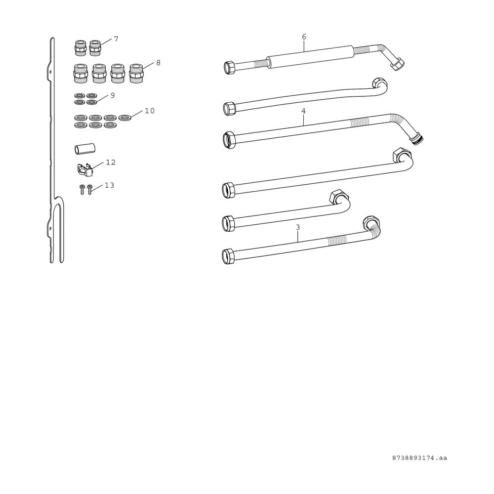 BOSCH Installationszubehör CS 10 Horizontaler Anschlusssatz, 1 Heizkreis... JUNKERS-7738112112 4054925704426 (Abb. 2)