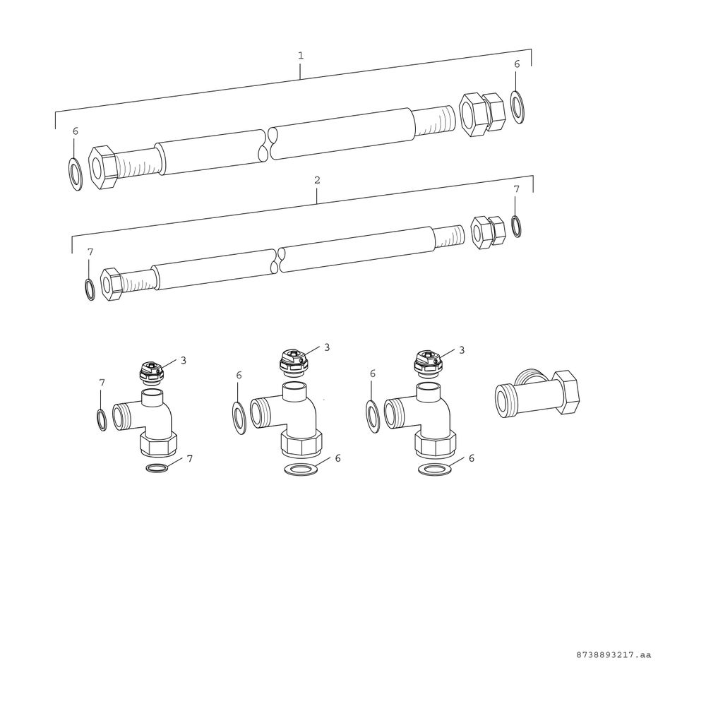 BOSCH Installationszubehör CS 18 Anschlussrohrsatz zum Pufferspeicher... JUNKERS-7738112120 4054925704501 (Abb. 2)