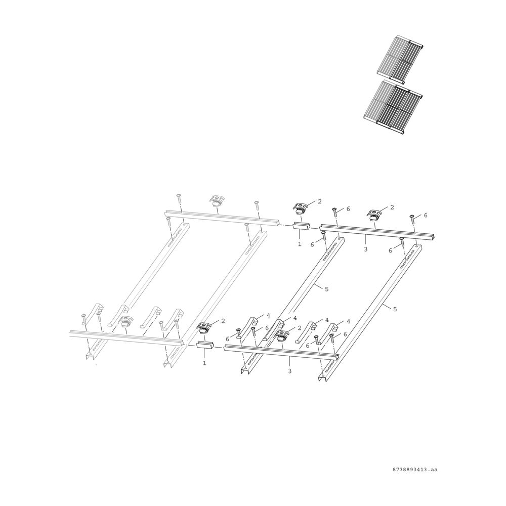 BOSCH Zubehör Vakuumröhrenkoll. VKA 10 Aufdach-Erweiterungsset f. 3 Kollektoren... JUNKERS-7735600171 4054925848991 (Abb. 2)