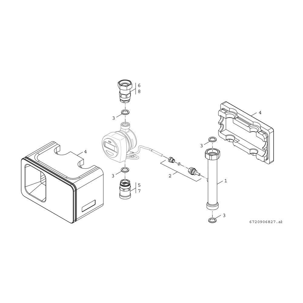 BOSCH Installationszubehör WMZ BL130 Anschluss-Set Wärmemengenzähler BL130... JUNKERS-8718599389 4054925726626 (Abb. 2)