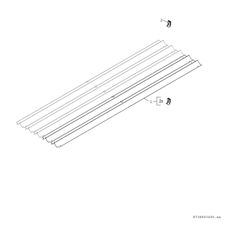 BOSCH Zubehör f. Vakuumröhrenkollektoren Set Zwischenspiegel VK 120-2 CPC... JUNKERS-7735600183 4054925755381 (Abb. 3)