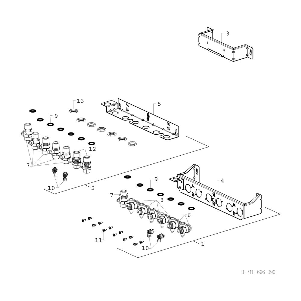 BOSCH Zubehör für Wohnungsstationen Montageplatte Aufputz F8001... JUNKERS-7735600588 4062321248802 (Abb. 3)