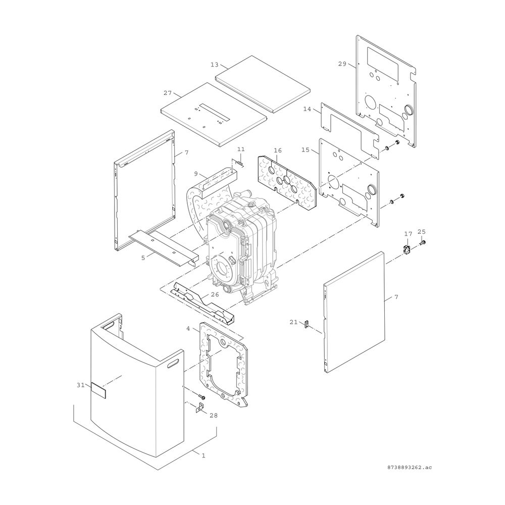 BOSCH Öl-Brennwertkessel, bodenstehend Olio Condens OC7000F 35, 914x600x1048... JUNKERS-7736602454 4057749413499 (Abb. 5)