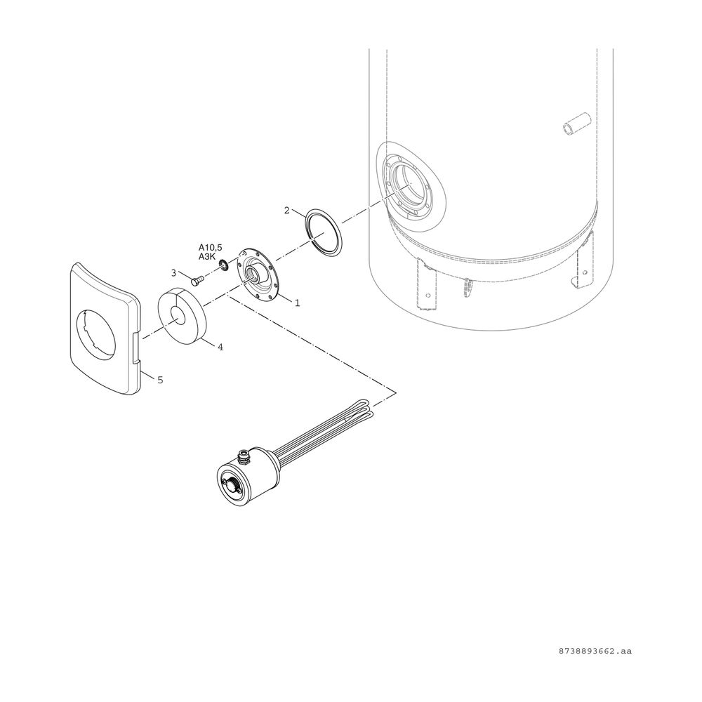 BOSCH Vorwärmspei. STORA W 400-5 SP 1 C 1835x670, 400 L, zylindrisch, silber... JUNKERS-7735501001 4057749115607 (Abb. 5)