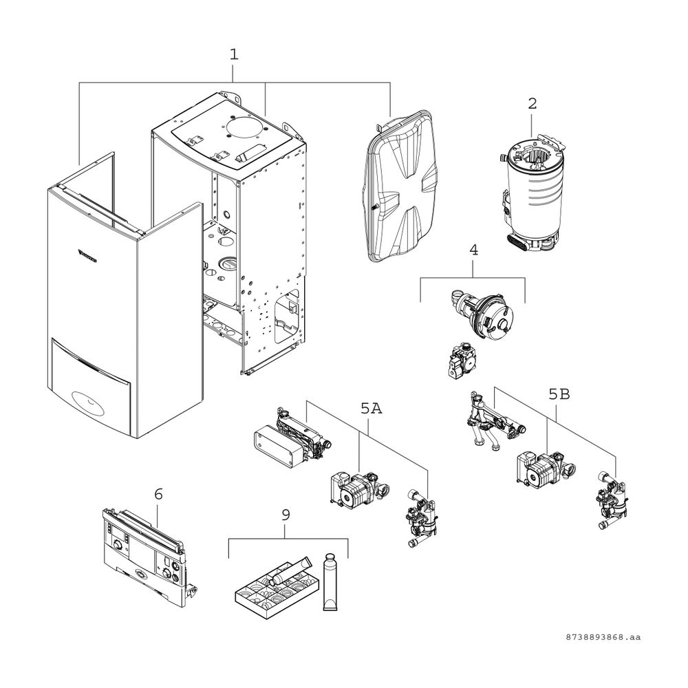 BOSCH Gas-Brennwertgerät, wandhängend CERAPUR ZSB 14-5.2 C21, 840x440x350,14kW... JUNKERS-7736901748 4062321011994 (Abb. 2)