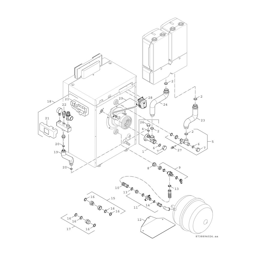 BOSCH Gas-Brennwertkessel, bodenstehend Condens GC8000iF-50, 1009x600x795, 50 kW... JUNKERS-8738808138 4062321613716 (Abb. 5)