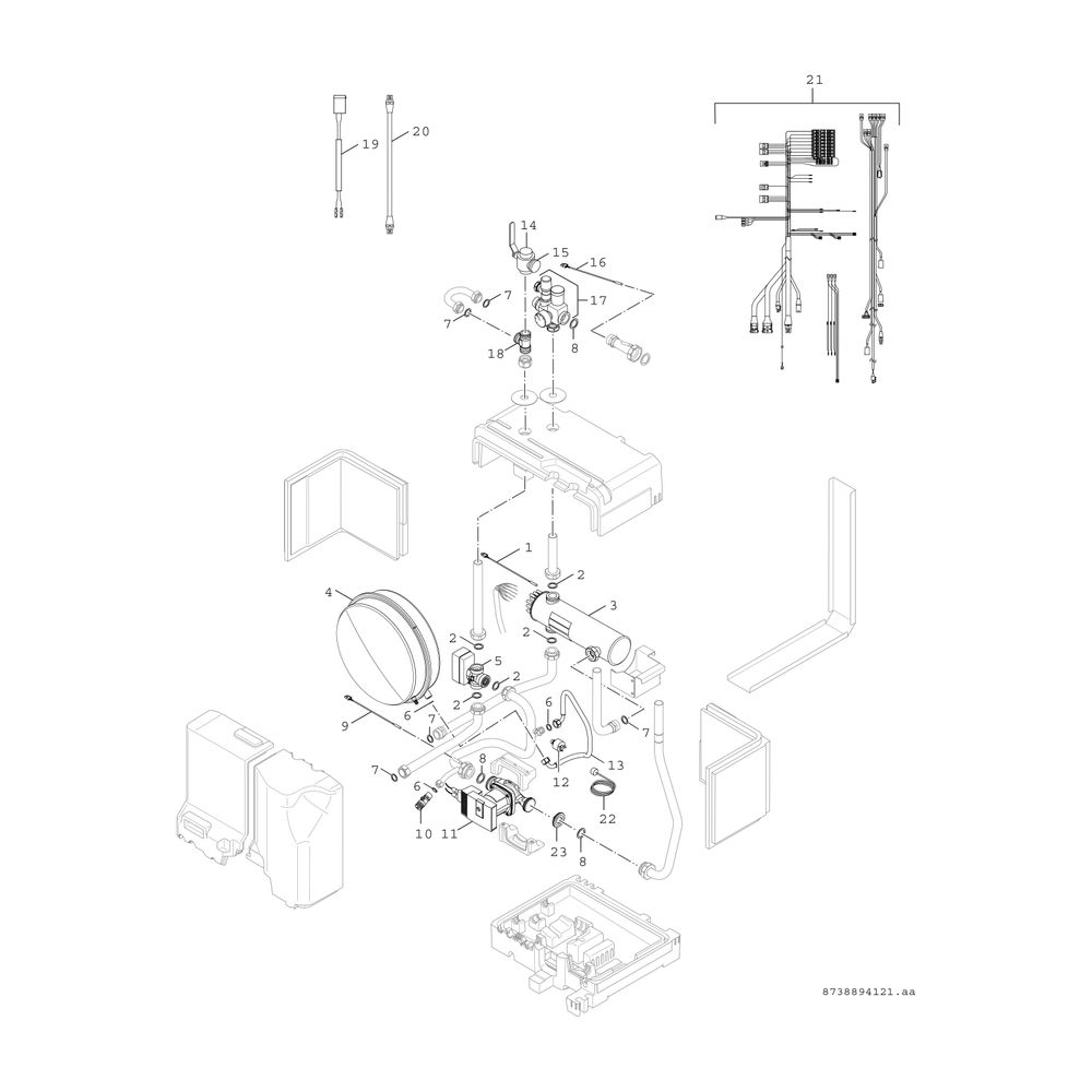 BOSCH Hydraulikeinheit AWM 9 Stücklistenkomponente Monobl.-Wärmepumpe... JUNKERS-8738209119 4057749333995 (Abb. 4)