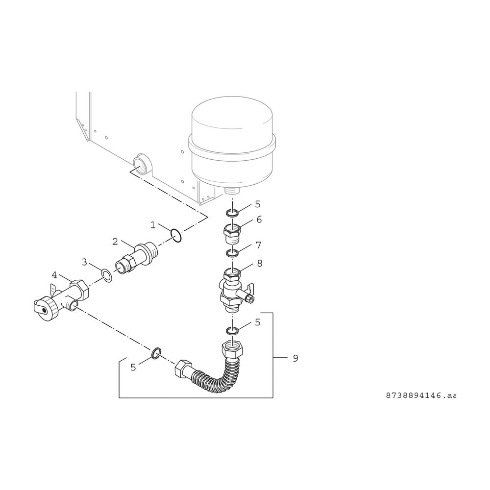 BOSCH Zubehör Warmwasserspeicher AAS Anschluss-Set externes Ausdehnungsgefäß... JUNKERS-8718582096 4051516162610 (Abb. 2)