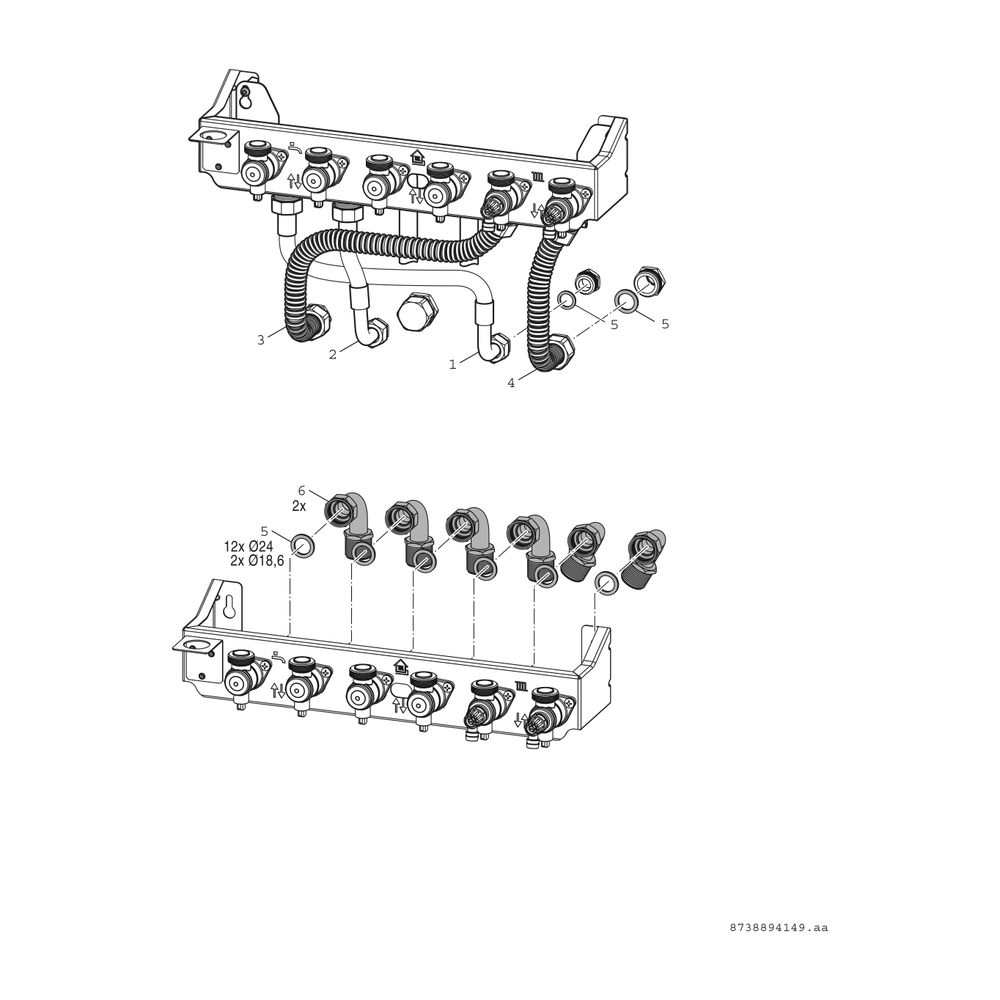 BOSCH Zubehör für Wohnungsstationen Adapter-Anschlusskit für Austausch... JUNKERS-7733600250 4057749110664 (Abb. 3)