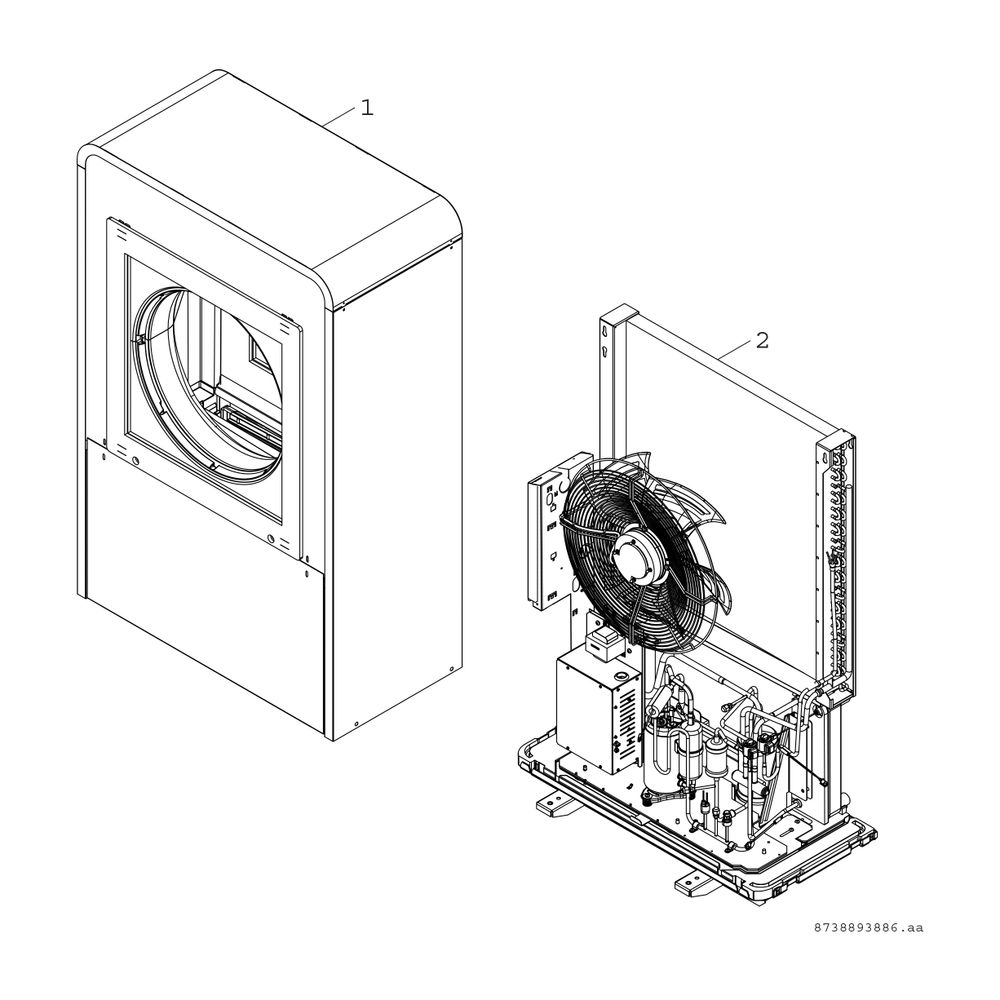 BOSCH Luftwärmepumpe CS7000iAW 13 IR-T Wärmepumpe zur Innenaufstellung... JUNKERS-8738208682 4057749558008 (Abb. 2)