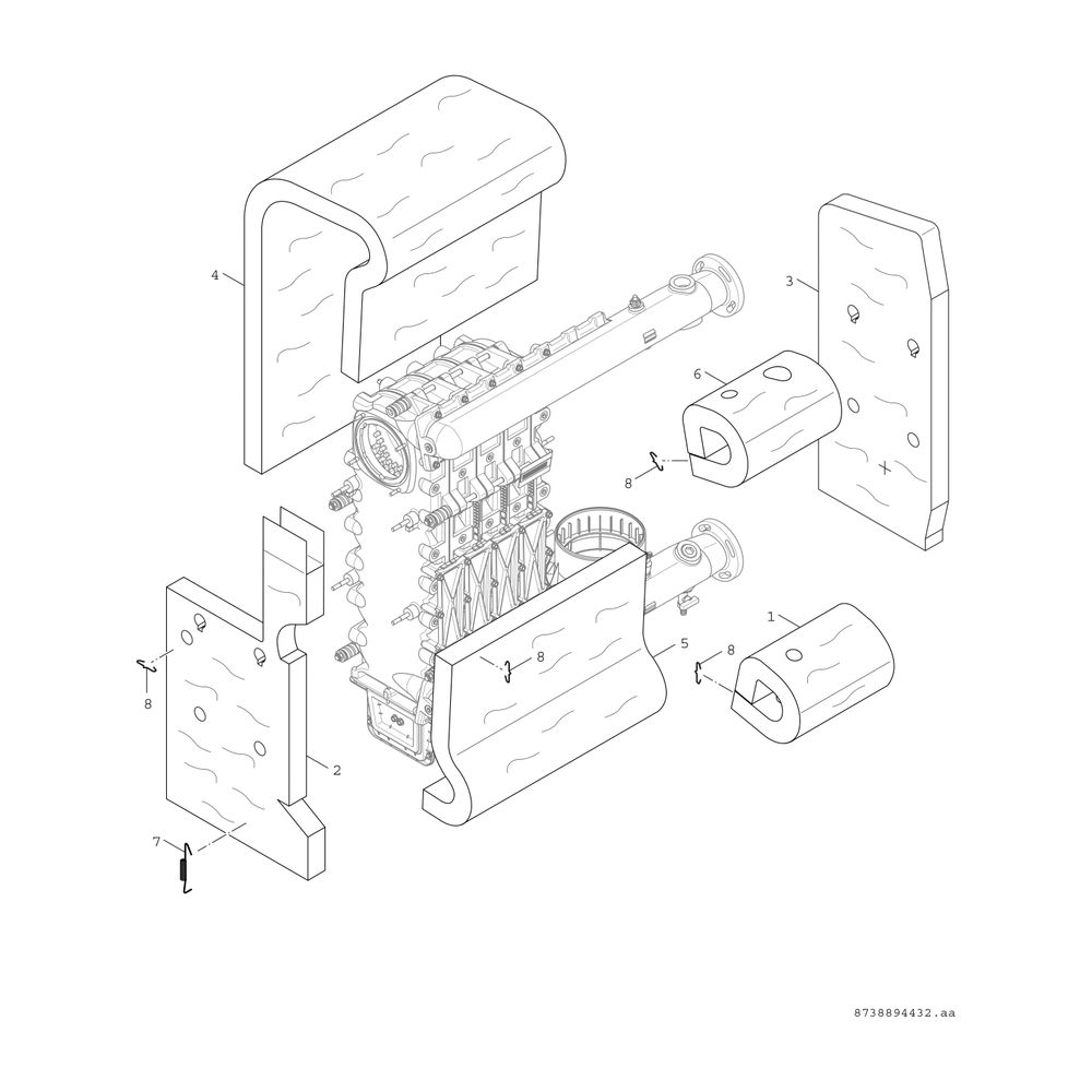 BOSCH Unterkomponente Kessel GC 7000 F Condens 7000 F - 75 H (rechts)... JUNKERS-8732909990 4057749403049 (Abb. 5)