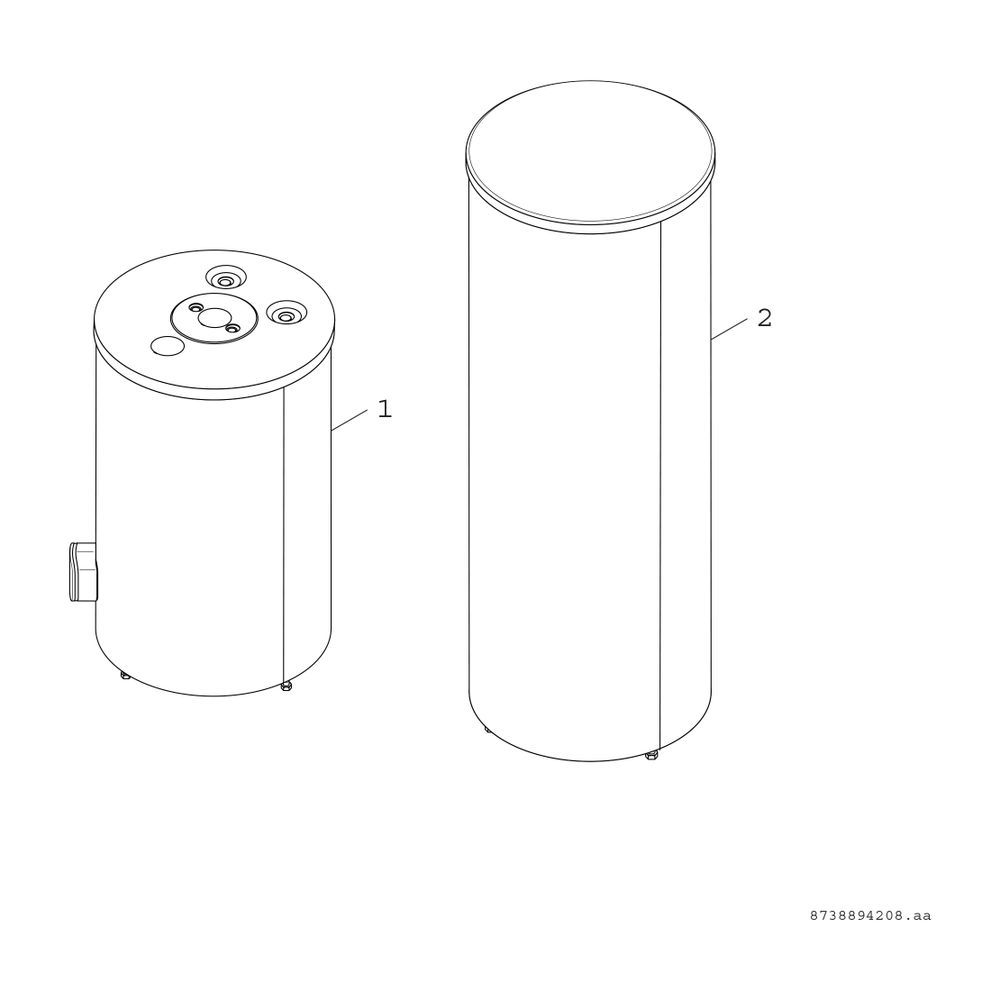 BOSCH Pufferspeicher STORA BH 120-5 1 A für Wärmepumpen, 980x600, 120 L, silber... JUNKERS-7735501535 4057749432032 (Abb. 2)