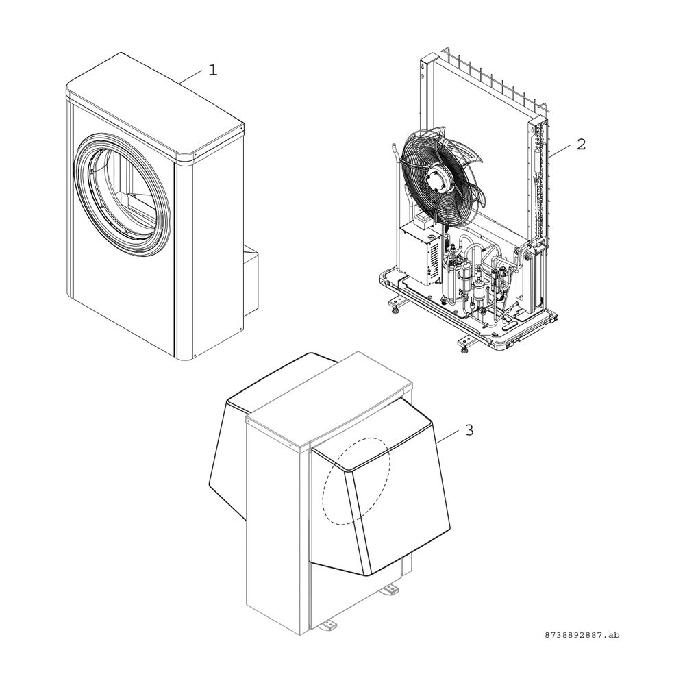 BOSCH Luftwärmepumpe CS7001i AW 7 OR-S Außeneinheit Monoblock-WP, 1370x930x440... JUNKERS-8738210256 4057749798824 (Abb. 2)