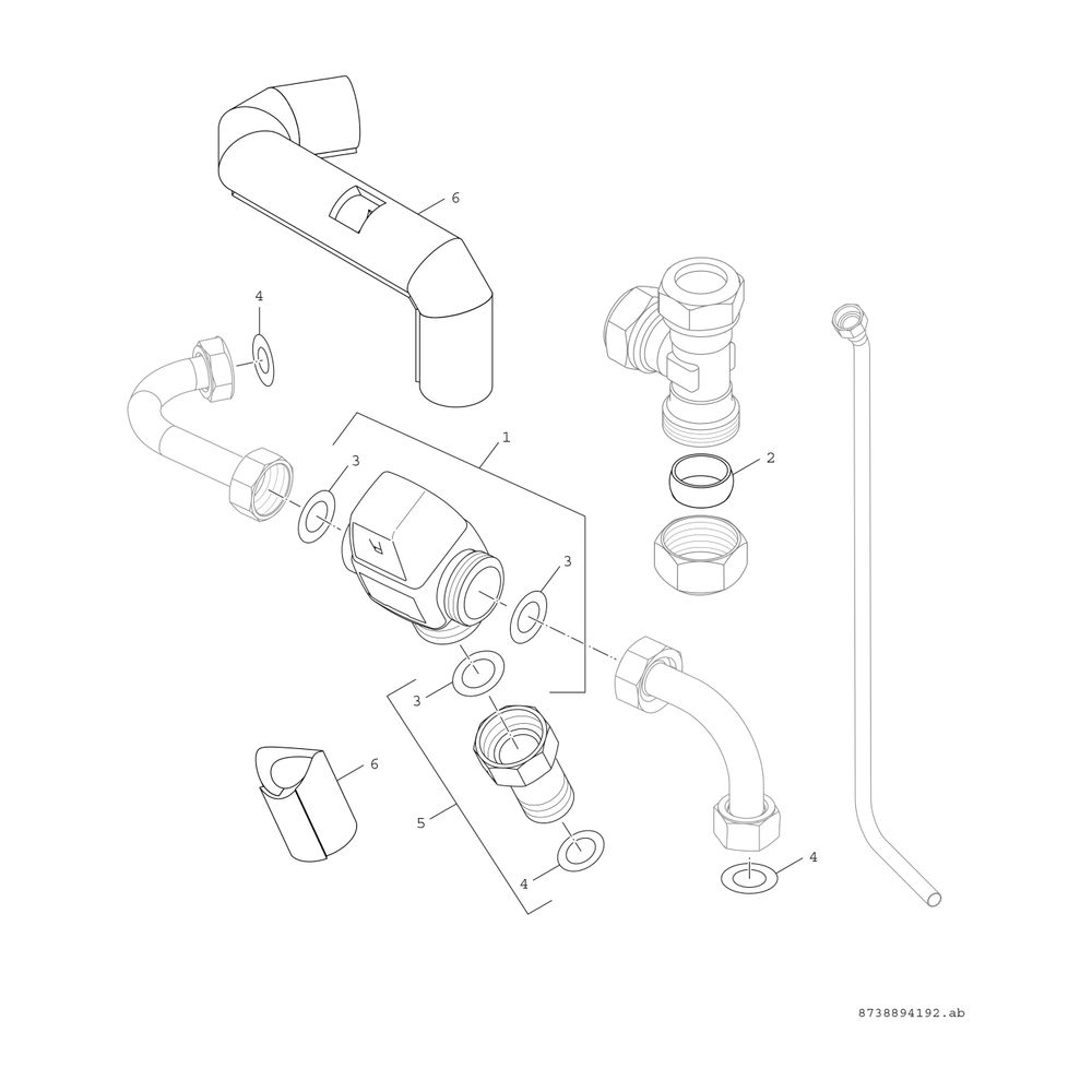 BOSCH Zubehör Frischwasserstationen SZ10 Mischventilset SZ10 für Flow Fresh FF 20... JUNKERS-7735600332 4057749377760 (Abb. 3)