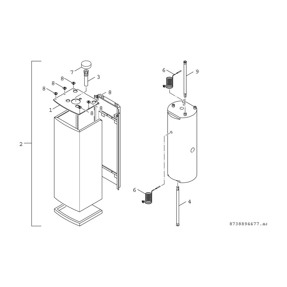 BOSCH wandhäng. Systemspeicher STORACELL ST 65-1 E C, 840x440x370, 65 L, weiß... JUNKERS-7735501704 4057749615442 (Abb. 2)