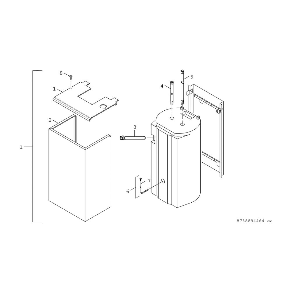 Junkers Bosch Systemspeicher wandhängend STORA W 80 OB C 1170x450x360mm 80l, Weiß... JUNKERS-7735501703 4057749615435 (Abb. 2)