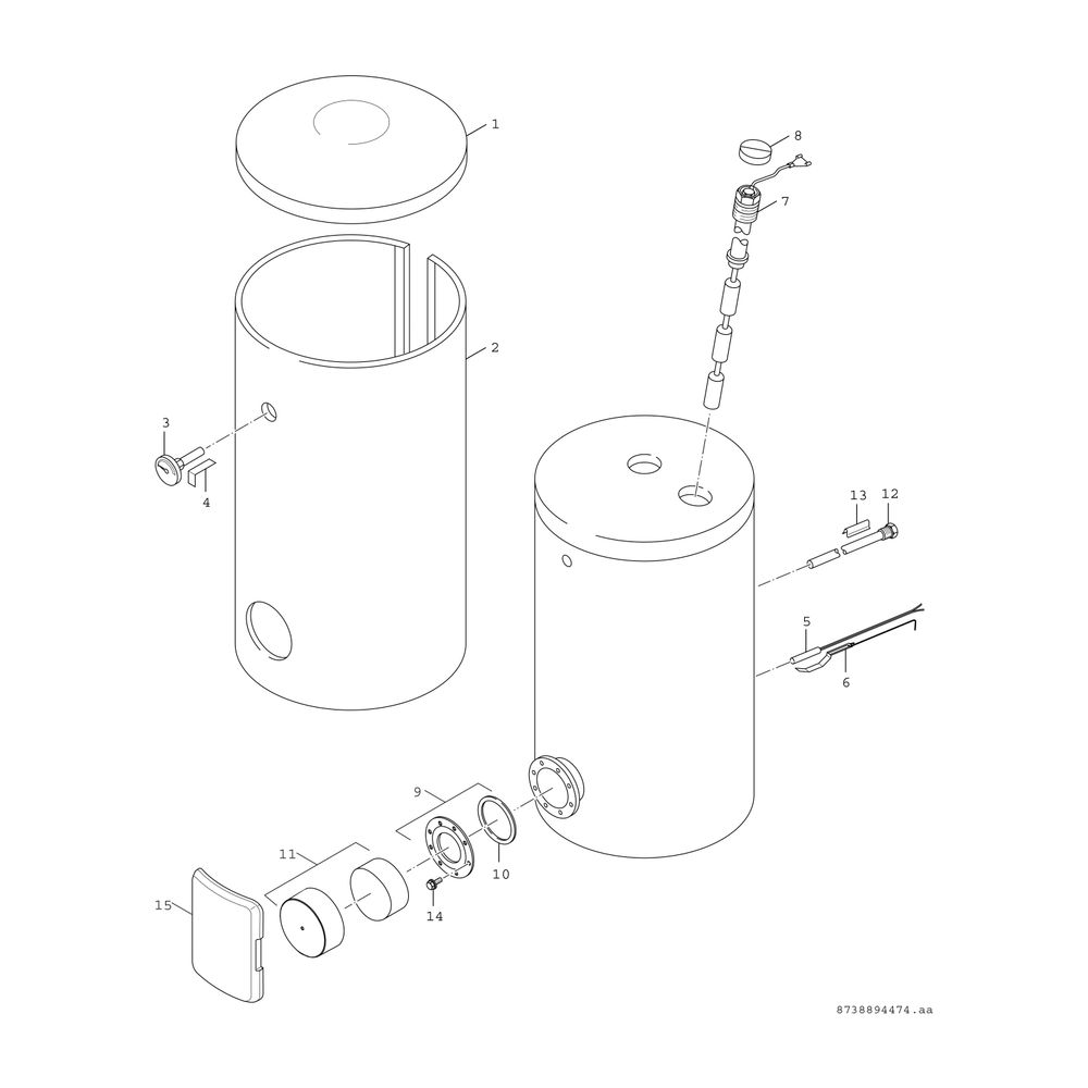 BOSCH Wärmepumpenspei. STORA WH 400 LP1B 1921x700, 399 L, zylindrisch, silber... JUNKERS-8735100643 4057749602404 (Abb. 3)