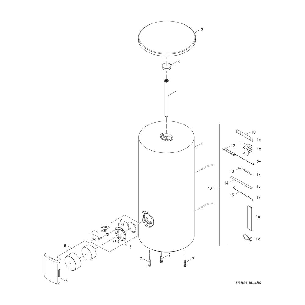 BOSCH Solar-Warmwasserspeicher STORA WS 300-5 PK1 C, 1495x670, 290 L, silber... JUNKERS-7735501558 4057749417541 (Abb. 3)