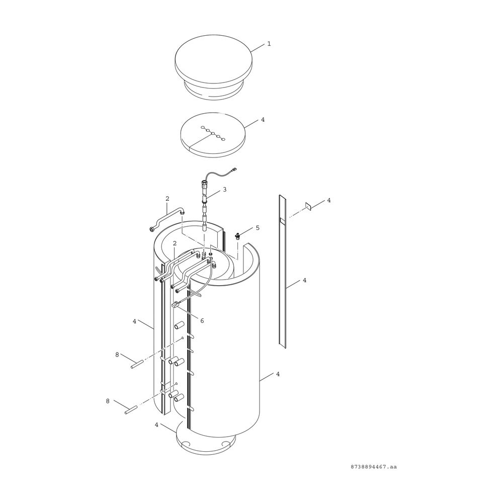 BOSCH Solar-Warmwasserspeicher CS 750 C Stücklistenkomponente Tank ohne Mantel... JUNKERS-7735501709 4057749615497 (Abb. 3)