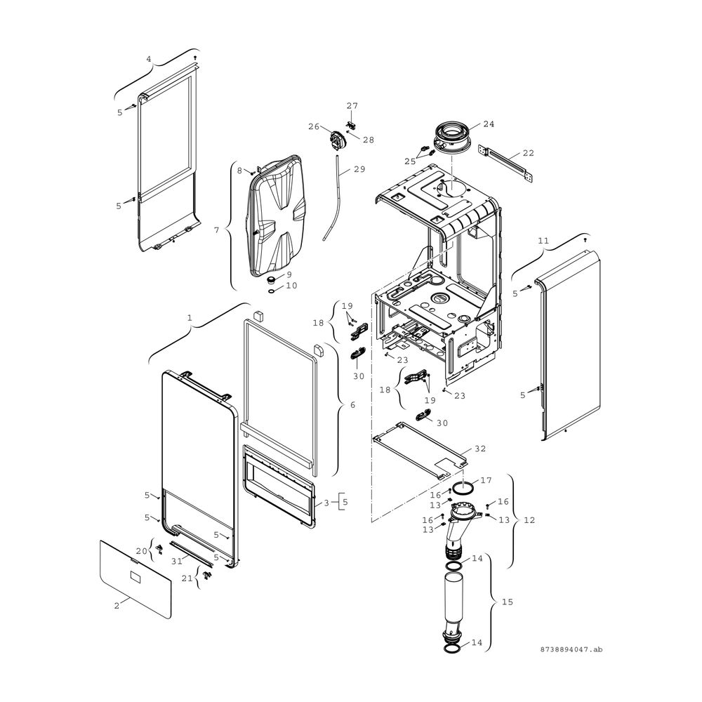 BOSCH Gas-Brennwertgerät, wandhängend Condens GC7000iW 14-1 21, weiß... JUNKERS-7736901910 4062321151713 (Abb. 3)