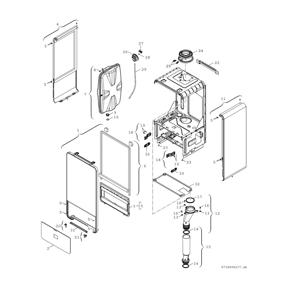 BOSCH Gas-Brennwertgerät, wandhängend Condens GC7000iW 35 C 23/21, weiß... JUNKERS-7736901101 4057749222176 (Abb. 3)