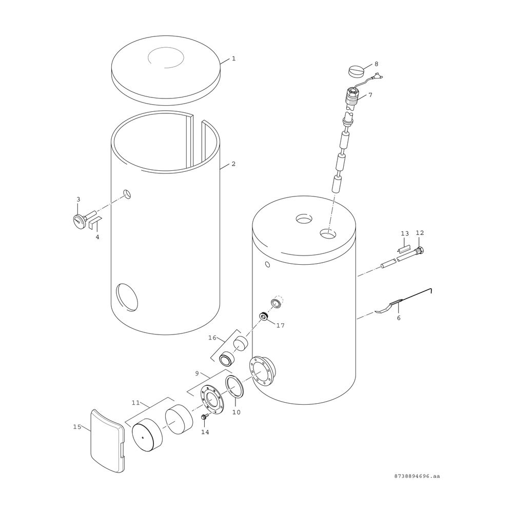 BOSCH bivalenter Warmwasserspei. STORA WPS 490-1 EP 1 C, 1921x700, 419L, silber... JUNKERS-8732921685 4057749811776 (Abb. 3)