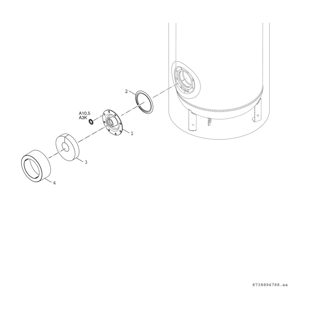 BOSCH Zubehör für Warmwasserspeicher E-Montage-Kit Revisionsöffnung d>700mm... JUNKERS-8732902340 4054925887341 (Abb. 3)