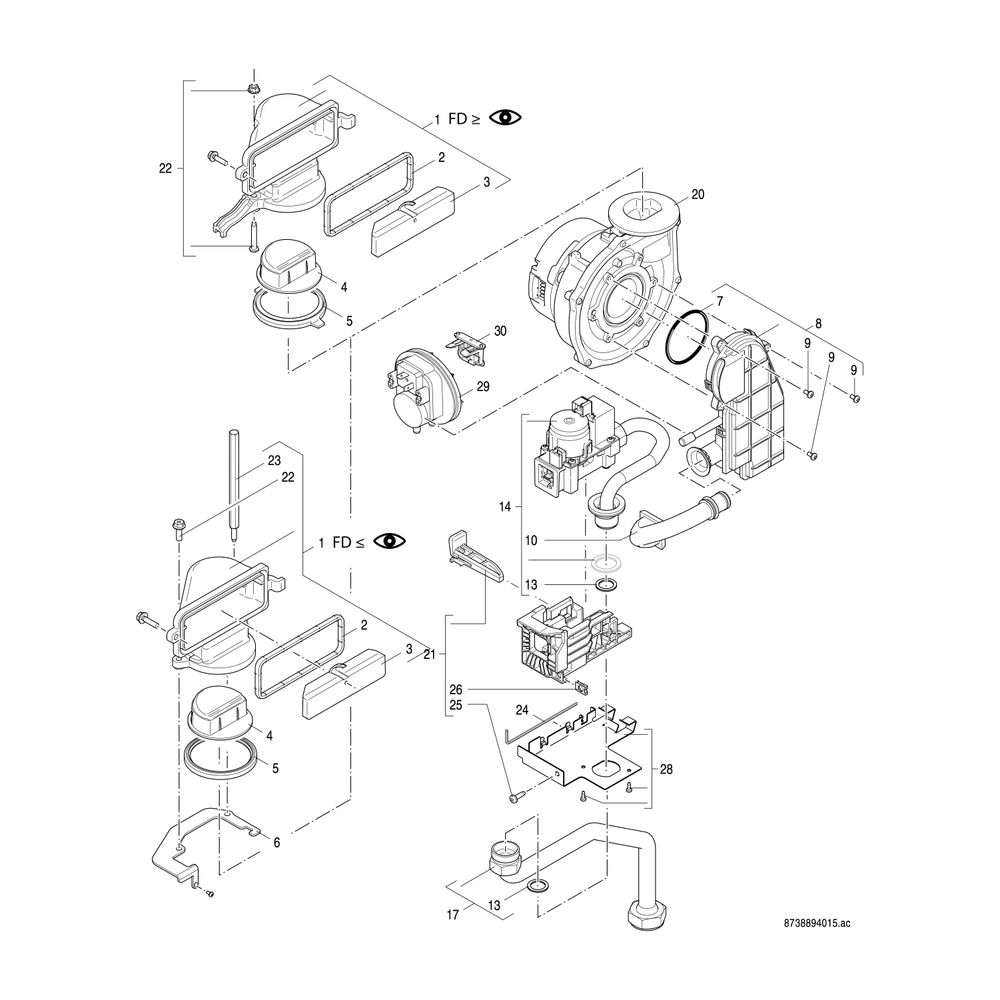 BOSCH Gas-Brennwertgerät, wandhängend Condens GC9001iW 20 E 21/23, weiß... JUNKERS-7736701340 4057749234988 (Abb. 5)