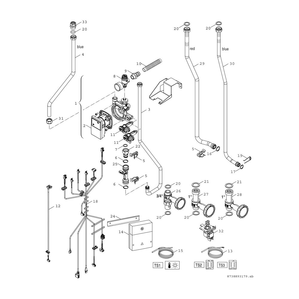 BOSCH Installationszubehör CS 15 Anschluss solarer Heizungsunterstützung... JUNKERS-7738112117 4054925704471 (Abb. 2)