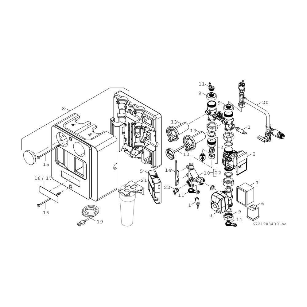 BOSCH Zubehör für Wasseraufbereitung Stationäres Bypassentsalzungsmodul 600l... JUNKERS-7736606096 4062321511180 (Abb. 3)