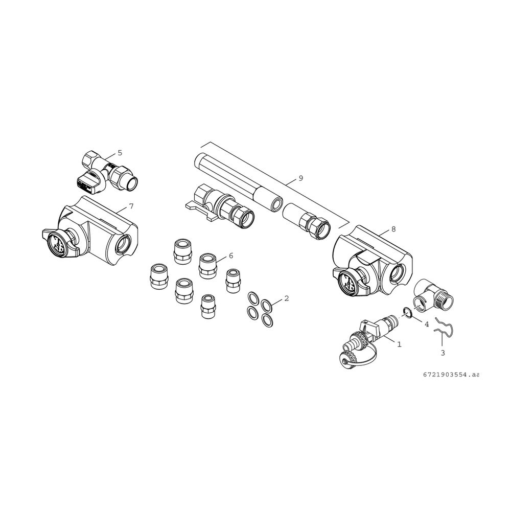 BOSCH Installationszubehör CS 28-1 Servicepaket Absperrhähne mit TAE... JUNKERS-7738112832 4062321113148 (Abb. 3)