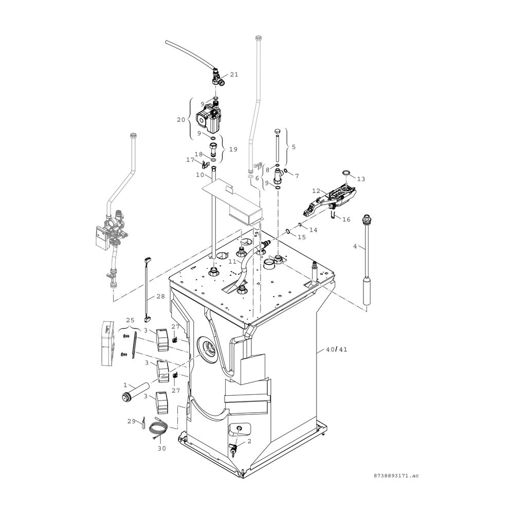 BOSCH Gas-Brennwertgerät, Kompaktmodul Condens GC 9000i WM 30/210 SB 23... JUNKERS-7738100781 4057749429193 (Abb. 9)