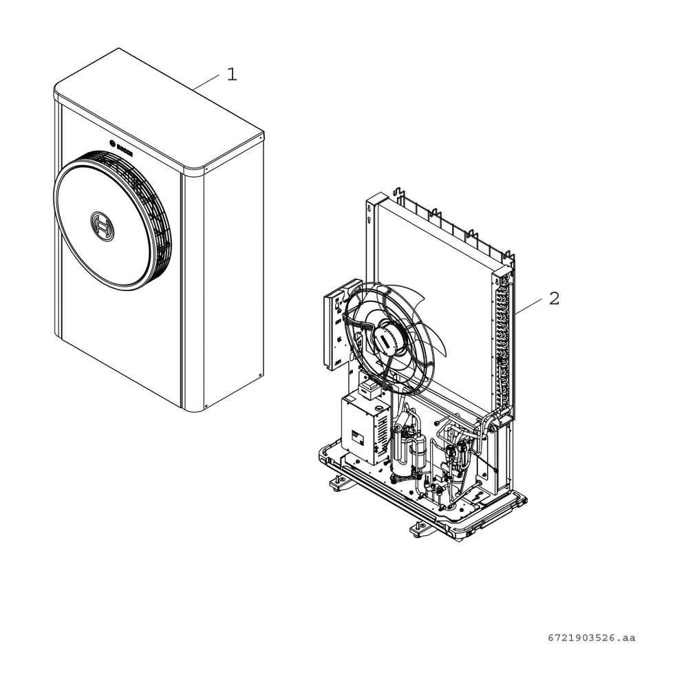 BOSCH Luftwärmepumpe CS7400i AW 7 OR-S Außeneinheit Monoblock-WP, 1380x940x600... JUNKERS-7738602076 4062321241995 (Abb. 2)