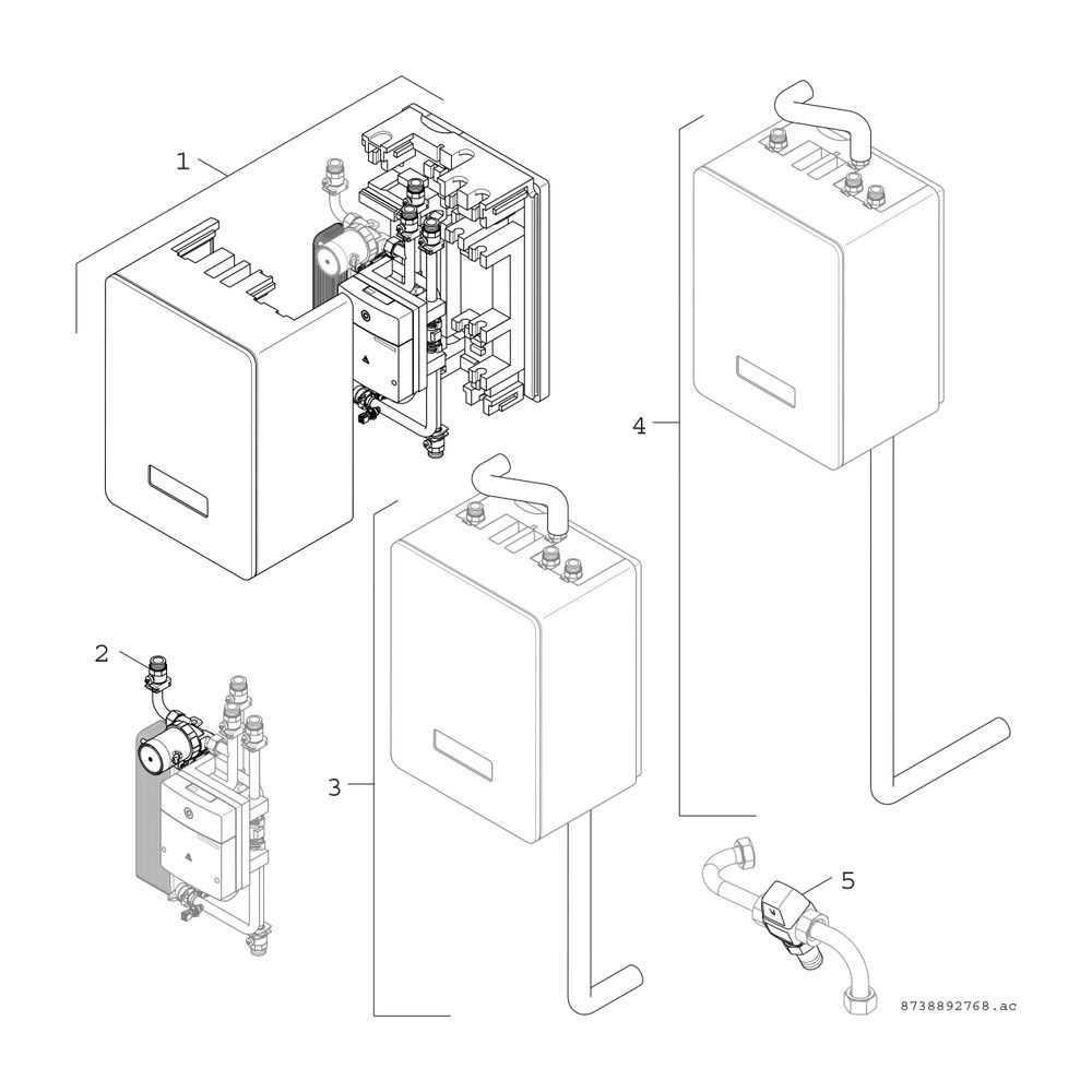 BOSCH Zubehör Frischwasserstationen SZ10 Mischventilset SZ10 für Flow Fresh FF 20... JUNKERS-7735600332 4057749377760 (Abb. 2)