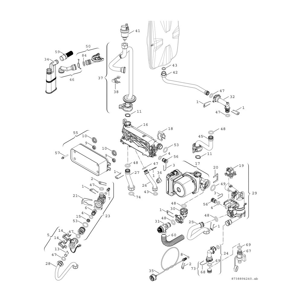 BOSCH Gas-Brennwertgerät, wandhängend Condens GC7000iW 35 C 23/21, weiß... JUNKERS-7736901101 4057749222176 (Abb. 6)