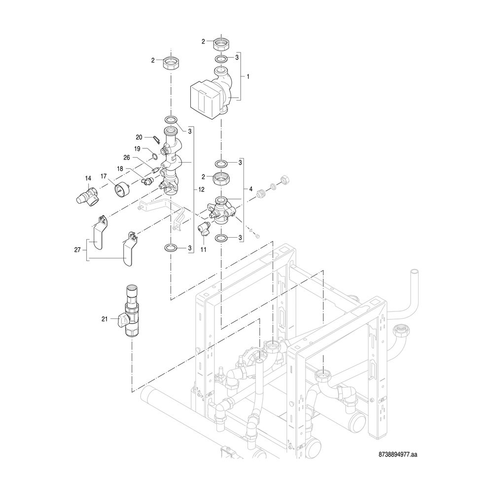 BOSCH Gas-Brennwertgerät, wandhängend GC7000 WP 70 23, 980x520x469... JUNKERS-7736701647 4057749761996 (Abb. 9)